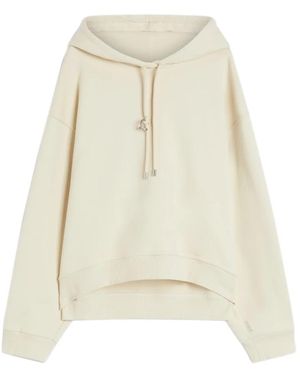 Sportmax Witte Jersey Sweatshirt Hooded Ontwerp - Naturel