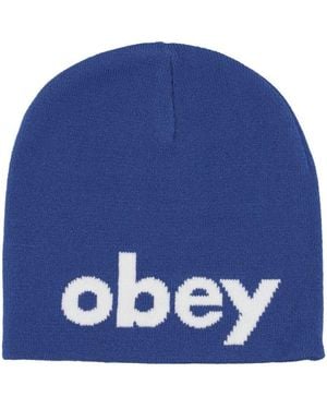 Obey Blauer Surf Beanie Hut Stretch Stoff