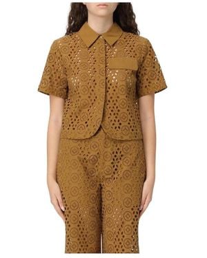 Liu Jo Eyelet Detail Wideleg Pant Set - Bruin