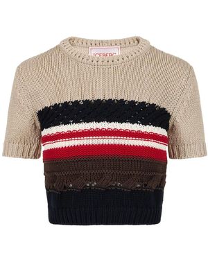 Iceberg Kurzärmliger Rundhals-Pullover - Rot