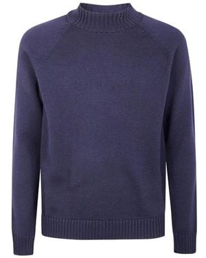 Zanone Round-Neck Knitwear - Azul