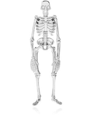 McQueen Accessoires ,Grijs ,Dansende Skelet Speld Broche - Metallic