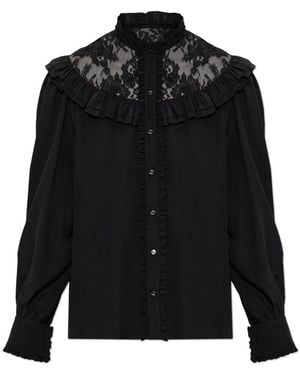 Chloé Seidenbluse Mit Spitze - Schwarz