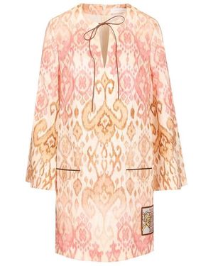 Zimmermann Kleedjes ,Veelkleurig ,Linnen Aster Shift Short Linen Dress - Roze