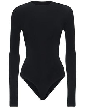 Balenciaga Zwarte Naadloze Body Met Lange Mouwen