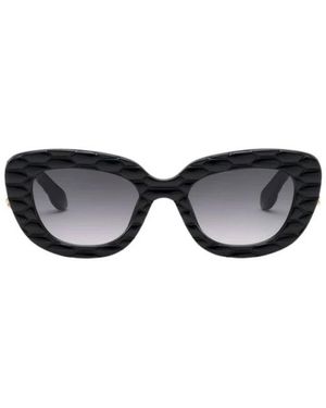 Roberto Cavalli Accessoires ,Zwart ,Quilted Snake Zonnebril