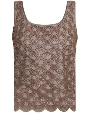 ROTATE BIRGER CHRISTENSEN Tops ,Bruin ,Polyester Sequin Top