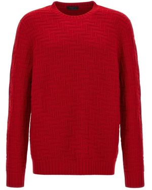 Prada Round-Neck Knitwear - Red