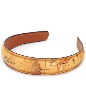 Alviero Martini 1A Classe Accessoires ,Leer Geo Classic Haarband - Bruin