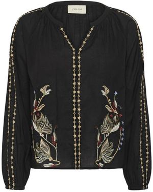 Cream Blouses - Negro