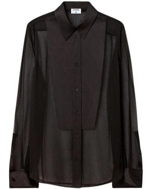 Filippa K Overhemden ,Zwart ,Sheer Silk Tuxedo Shirt