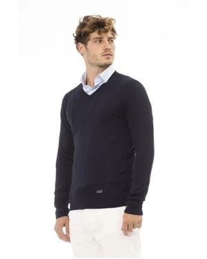 Baldinini V-Ausschnitt Strickpullover Ba23669 - Blau