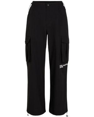 KARL LAGERFELD Straight Trousers - Black