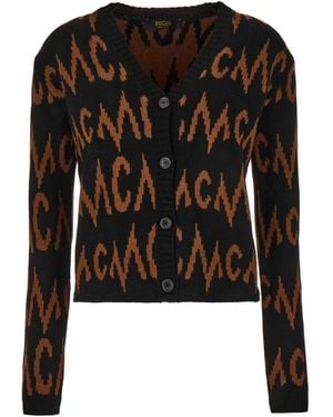 MCM Bestickte Cashmere-Mischung Strickjacke - Schwarz