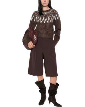 Soft Goat Truien & Vesten ,Bruin ,Wol Brushed Crewneck