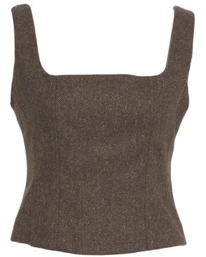 Ottod'Ame Bustier-Top Mit Eckigem Ausschnitt - Braun