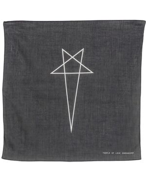 Rick Owens Accessoires ,Zwart ,Katoen Bandana 53X 53