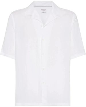Brunello Cucinelli Short Sleeve Shirts - White