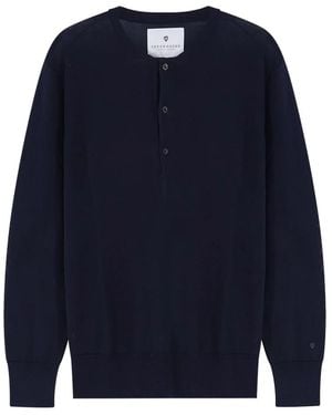 Seven Gauge Round-Neck Knitwear - Bleu