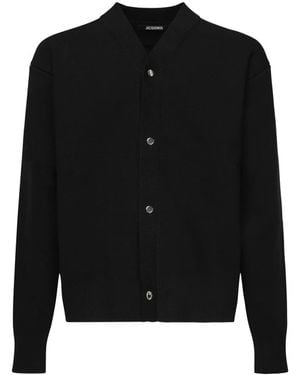 Jacquemus Zwarte Merinowol V-Hals Trui