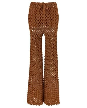 Ermanno Scervino Wide Trousers - Brown