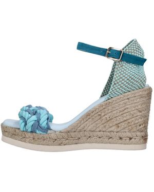 Fabi Schoenen ,Blauw ,Leer Fd 3140A Sleehak Sandalen