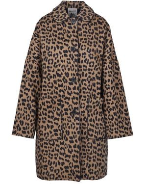 Semicouture Single-Breasted Coats - Marrone