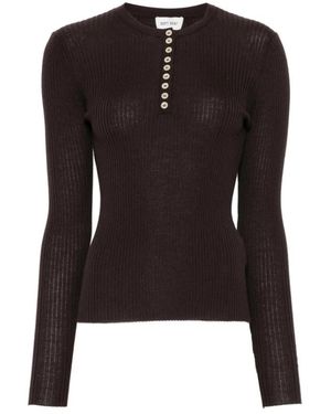Soft Goat Long Sleeve Tops - Negro