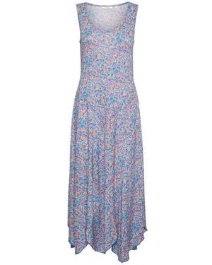 Cream Maxi Dresses - Blue