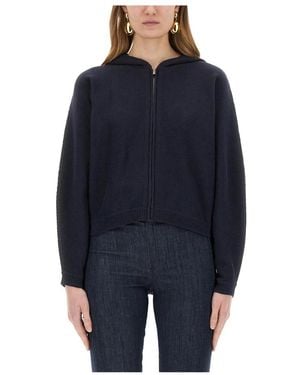 Theory Zip-Up-Hoodie Aus Abgerundeter Baumwolle - Blau