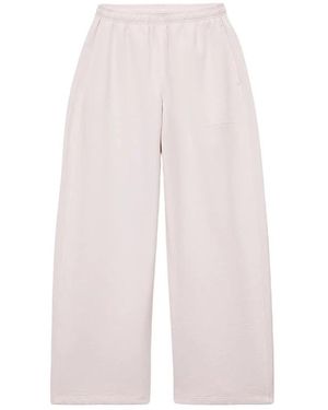 Alexander Wang Broeken ,Roze ,Katoen Logo Print Mid-Rise Relaxed Sweatpant - Wit