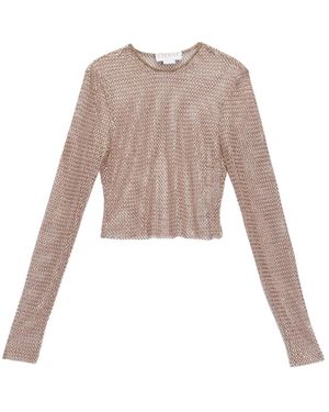 Genny Tops ,Roze ,Top Rete Perle E Cristalli