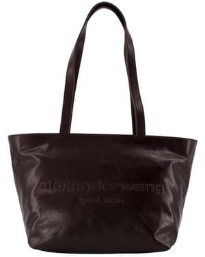 Alexander Wang Tassen ,Bruin ,Leer Punch Medium Tote - Zwart