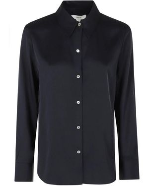 Vince Slim Fit Klassiek Shirt - Blauw