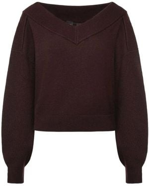 Pinko V-Neck Knitwear - Marrone