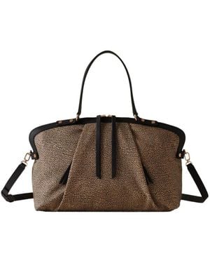 Borbonese Tassen ,Bruin ,Leer Medium Tote