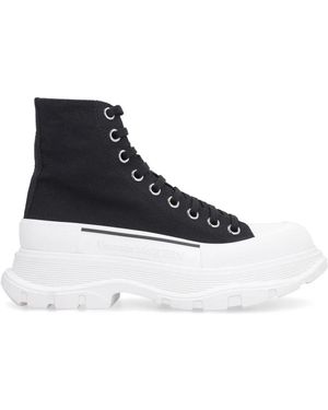 McQueen Schoenen ,Zwart ,Katoen Tread Slick High-Top Sneakers - Blauw