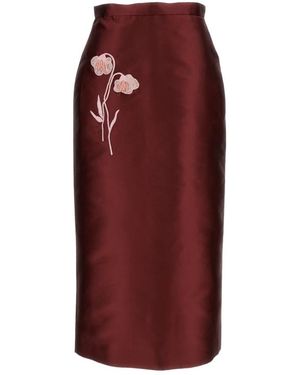 Erdem Bestickter Mikado Bleistiftrock - Rot