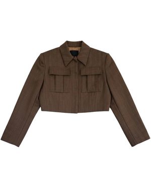 Dondup Jassen ,Bruin ,Wol Korte Blazer