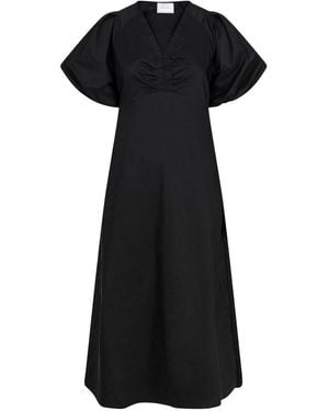 Neo Noir Midi Dresses - Black