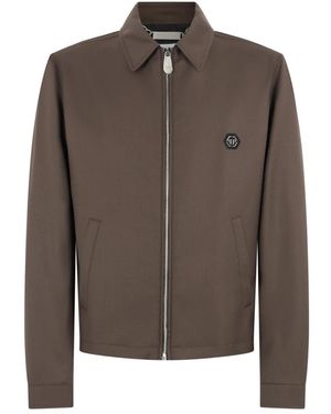 Philipp Plein Blouson Met Rits - Bruin