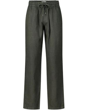 Boglioli Broeken ,Grijs ,Linnen Linnen Broek Met Koord
