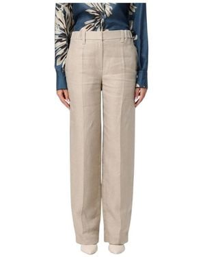 Brunello Cucinelli Monili Linnen Broek - Naturel