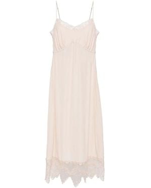 Simone Rocha Nude Jurk Met Kantafwerking - Naturel