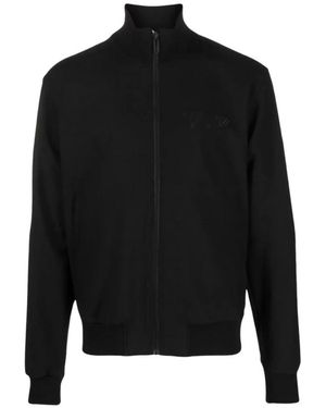 Off-White c/o Virgil Abloh Hoodies & Sweatvesten ,Zwart ,Wol Fw 22 Logo Bomber