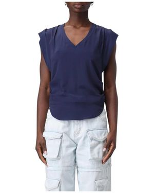 Pinko Puffärmel Bluse Mit V-Ausschnitt - Blau