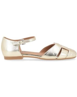 Carmens Platin Leder Ballettschuhe - Gelb