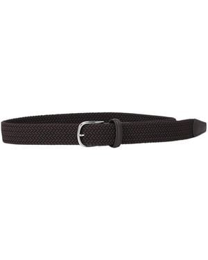 Anderson's 3.5Cm Geweven Leren Riem - Zwart