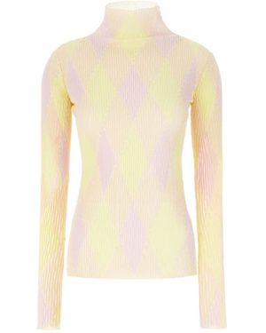 Burberry Truien & Vesten ,Veelkleurig ,Katoen Argyle Cotton Silk Sweater - Geel