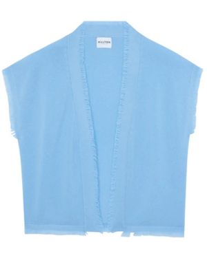 Kujten Fijngebreide Gilet - Blauw